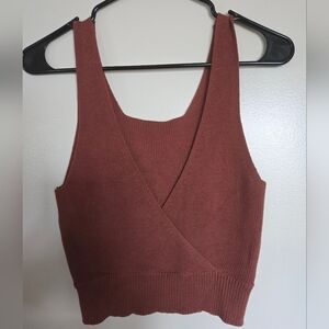 LOU & GREY Rust Knit Sleeveless Top Size XS
